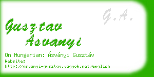 gusztav asvanyi business card